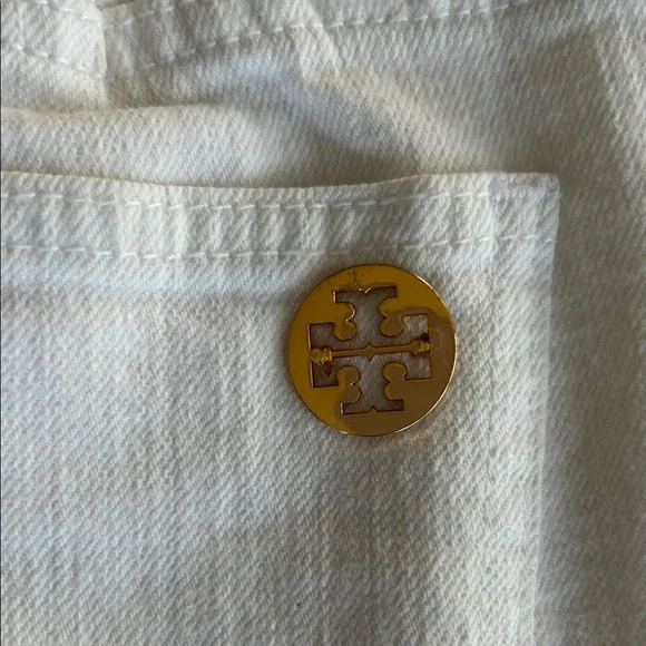 Tory Burch Tory Classic White Denim Jeans Straight NWOT Sz 30 - Picture 5 of 7